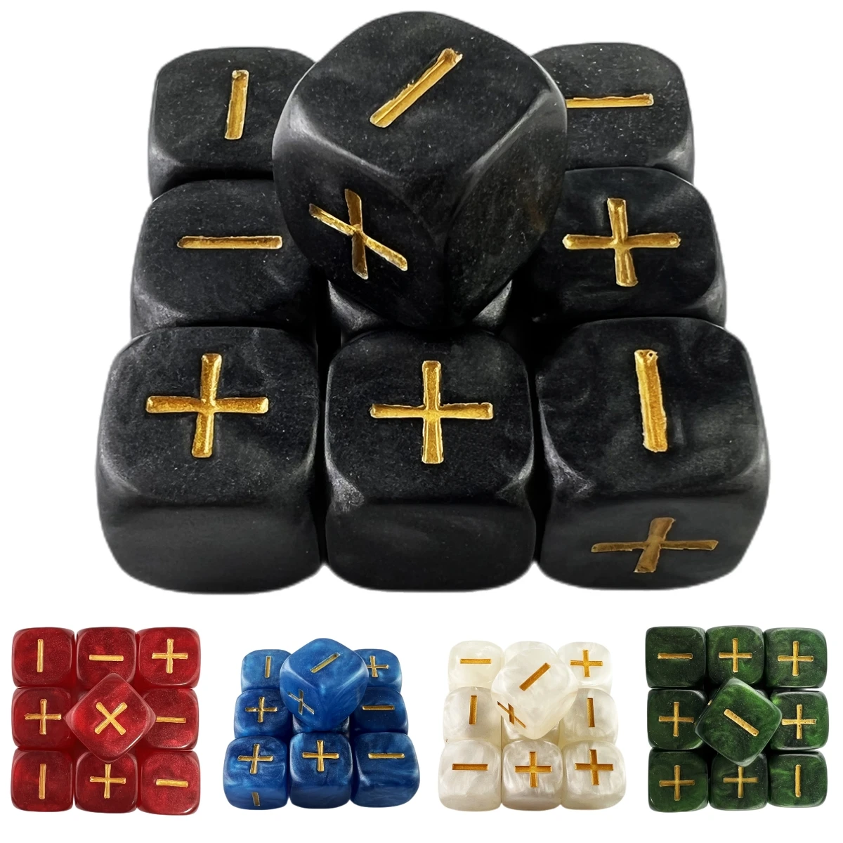 Fate Dice D6 Dice Custom Dice High Quality Resin Dice 10 PCS Set Pearled Effect Golden Symbol For Fate And Fudge Game Board Game