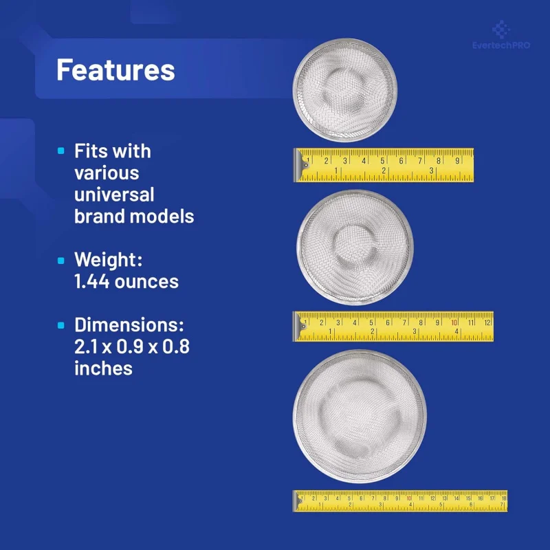 PLB23016 범용 메쉬 싱크 스트레이너, 배수구 스크린 주방 싱크대, 욕실 욕조, 샤워 배수구 - 3 (4-1/2, 2-3/4, 2)