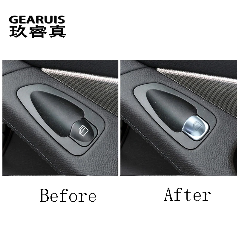 Car armrest Door Window Glass Lift Buttons switch Cover For Mercedes Benz SL Class W230 R230 2004-2011 Auto Interior Accessories