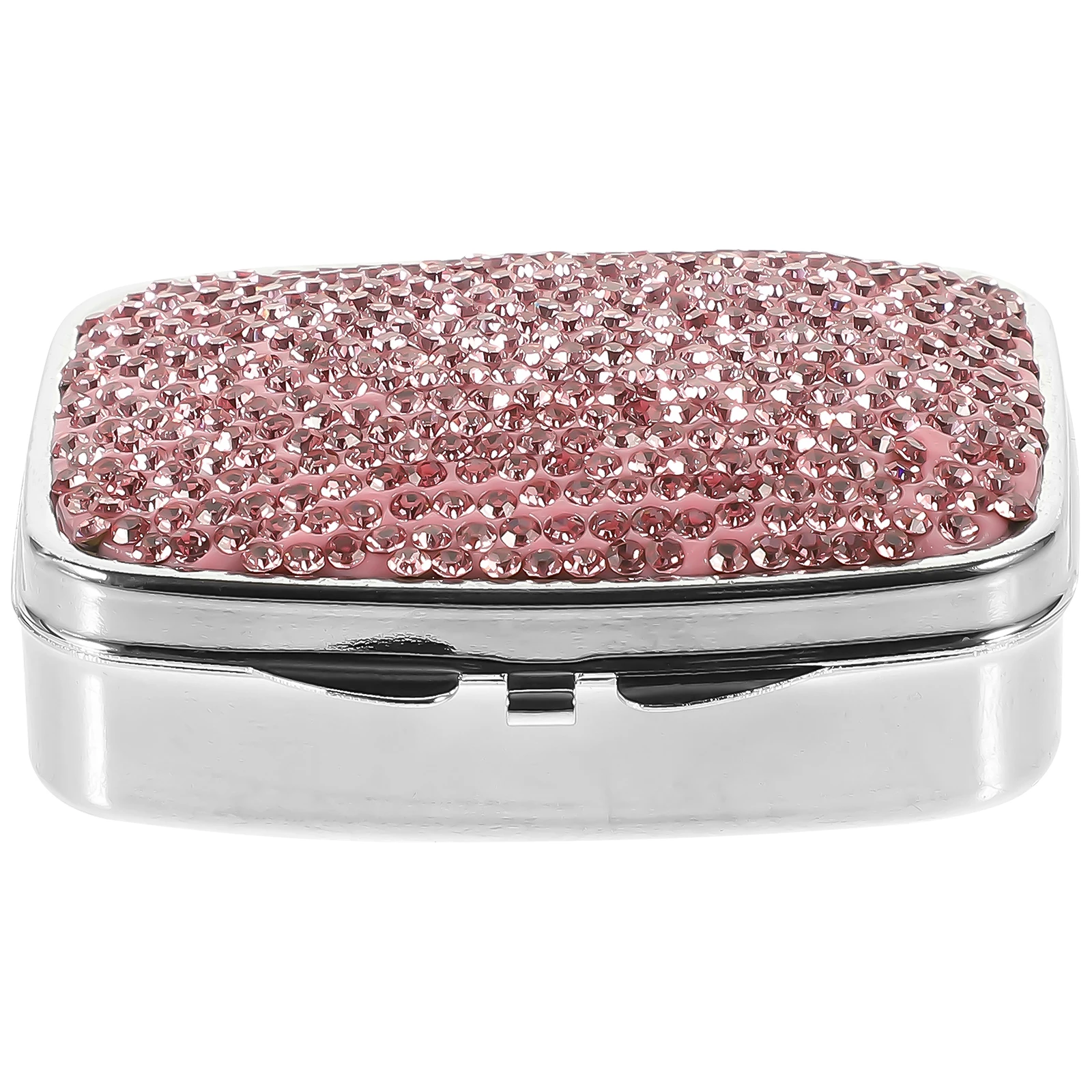 

Metal Pill Box Pink Small Square Travel Outdoor Portable Storage Container For Pills Medicines Longevity Tight Seal for purse