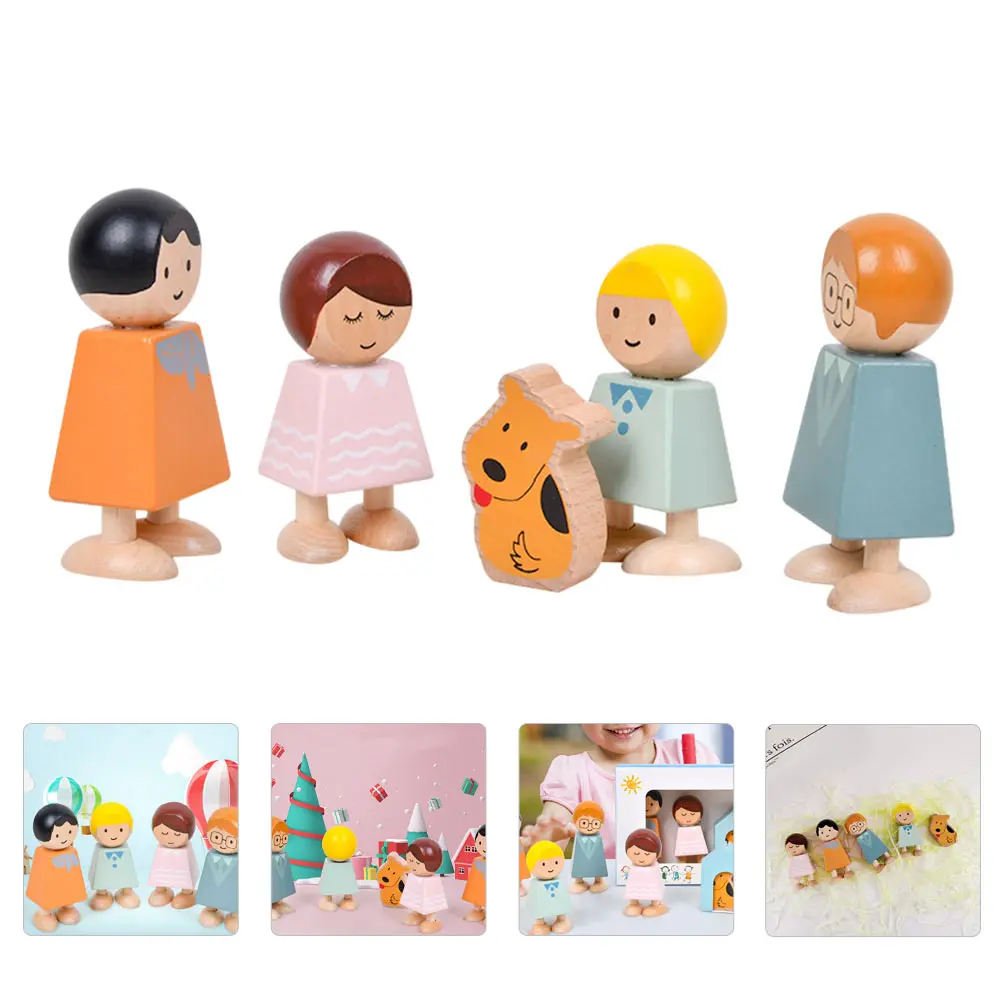 1 ensemble de blocs de construction éducatifs en bois, dessin animé, jeu interactif familial d'apprentissage pour enfants, blocs de Cognition pour le développement précoce