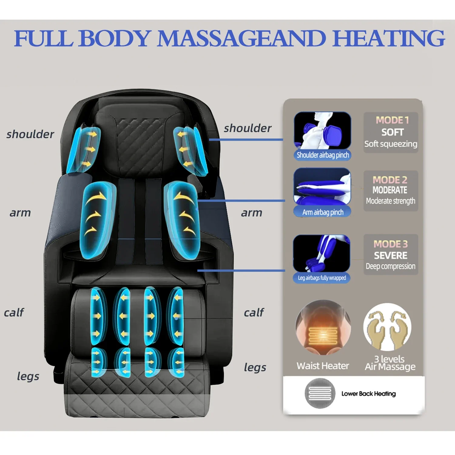 Massage Chair Full Body And Recliner Zero Gravity Shiatsu Heat Massage Chair Airbag Pressure Relax Table Massage Household