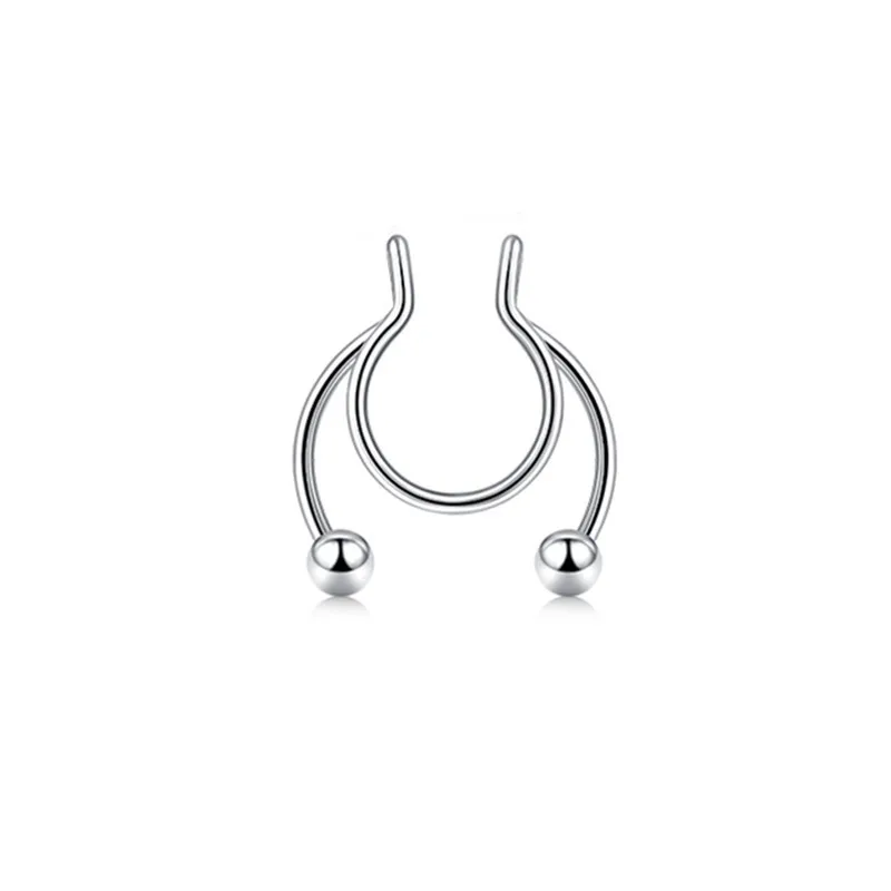 New Style Nose Ring False Septum Rings Magnetic Stainless Steel Magnet Nose Goth Fake Piercing For Women Fashion Body Jewelry