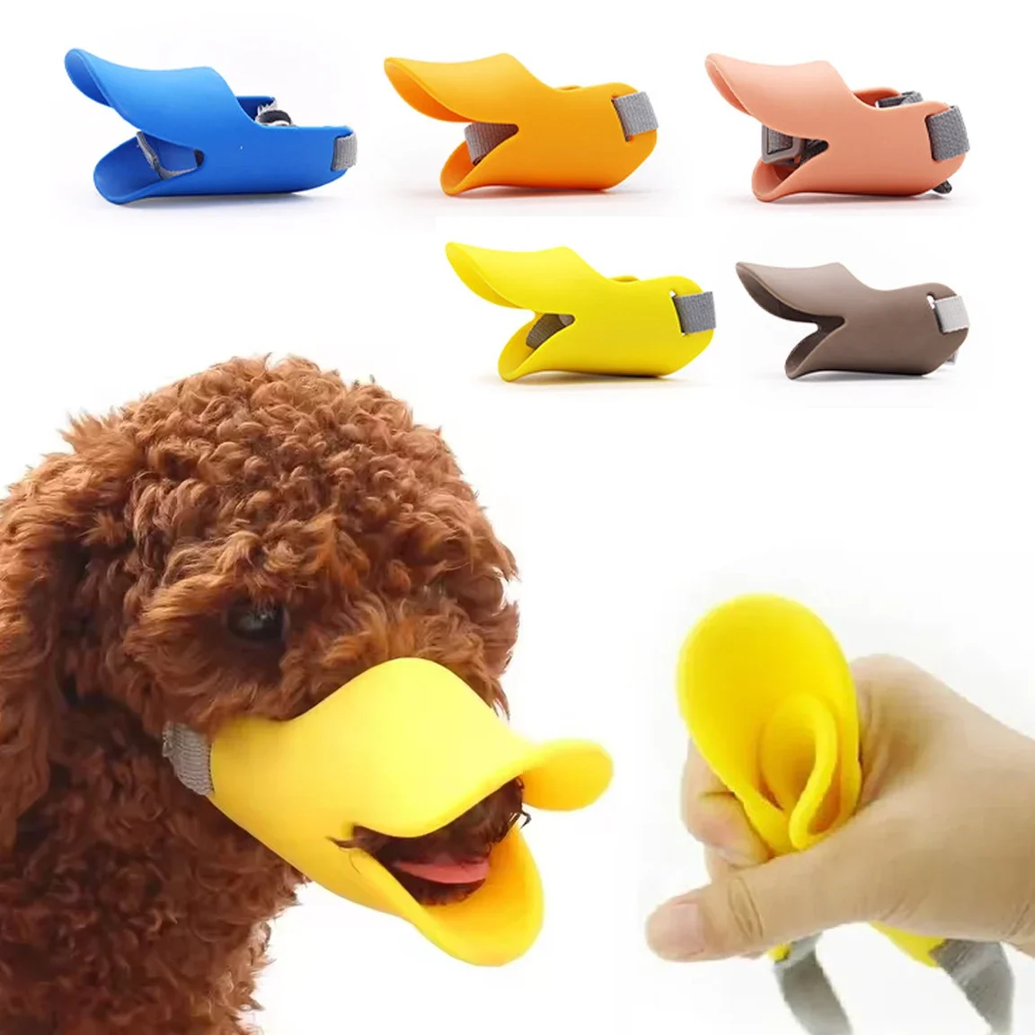 Anti Bite Breathable Dog Muzzle Pet Soft Silicone Duck Mask for Small Large Dog Anti-bark Safe Training Mouth Muzzle Accessories