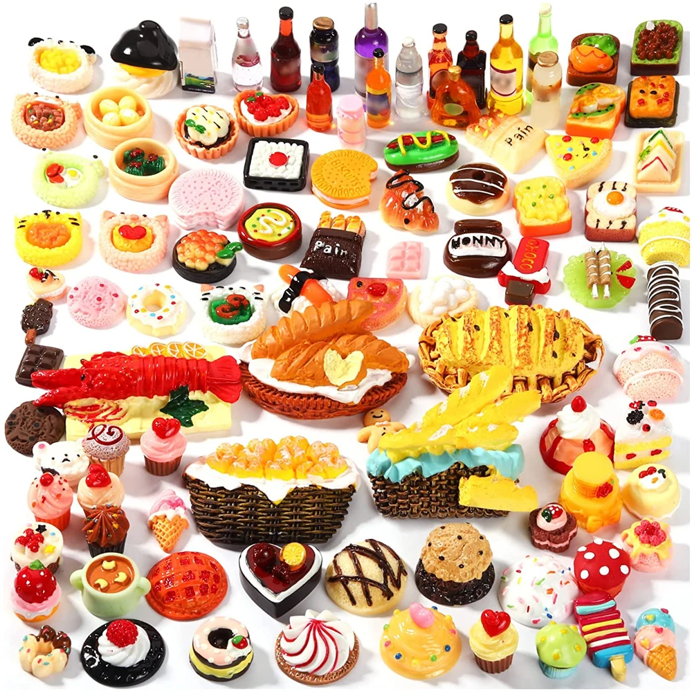 Mini Simulation Food Toys Dollhouse Accessories DIY Mobile Phone Decoration Small Parts Fit Barbies & Blythe Doll Children's Toy