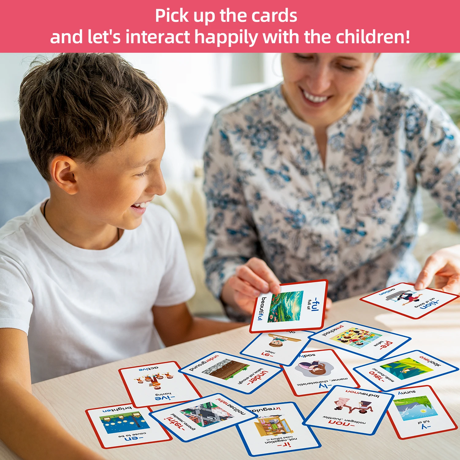 Cartes flash d'apprentissage des premiers et des suffixes double face, 15 pièces, maîtrisez facilement la formation des mots, idéales pour l'école à domicile et l'éducation