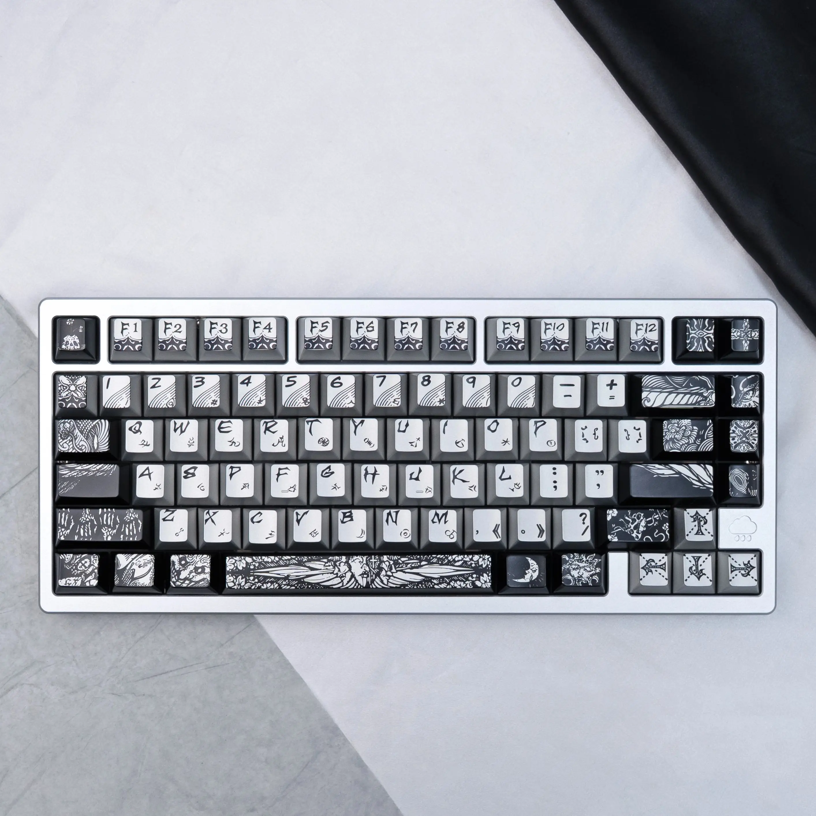 Fallen Angel Metallic PBT Keycap Dye-Sub Cherry profile Metallic paint Glossy keycaps For MX 61 64 87 96 104 Mechanical Keyboard