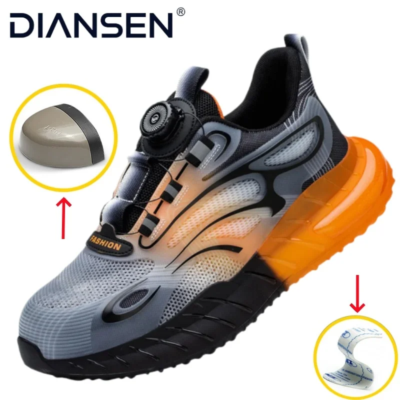 

Rotary Button New Safety Shoes For Men Men's Work Shoes High Quality Steel Toe Sneakers Warehouse Working Safety Shoes