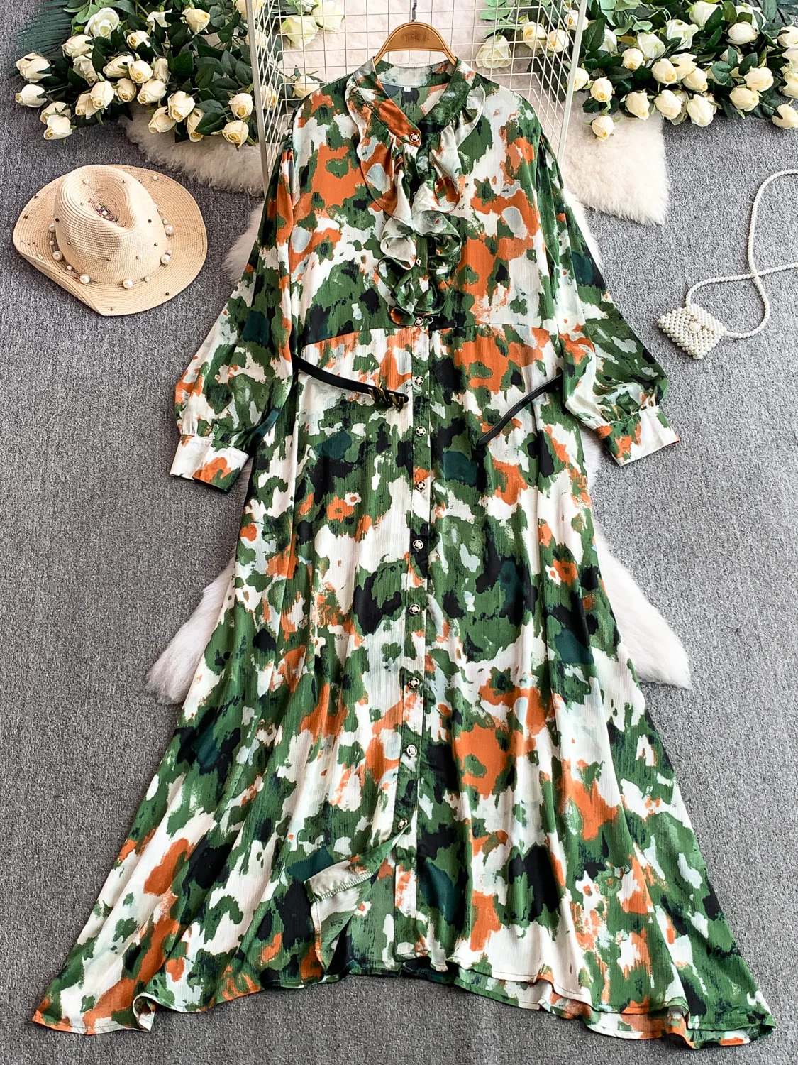 الرجعية adient هيم جولة Ne Long Dr المرأة الخريف الشتاء زر واحد الخصر الداخلية Ele تنورة ألف خط الدكتور