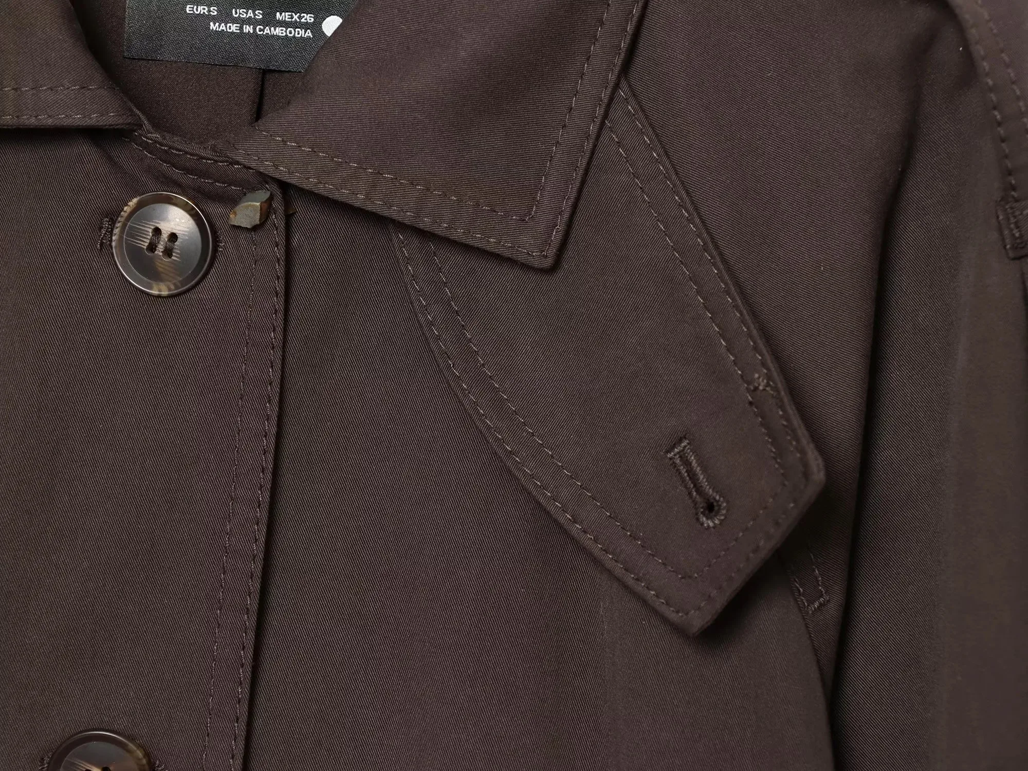 Damen-Trenchcoat mit Schnürung, einfarbig, Stehkragen, einreihig, modisch, Frühling/Herbst 2026, elegant, lässig, Damenjacke – Detail 9