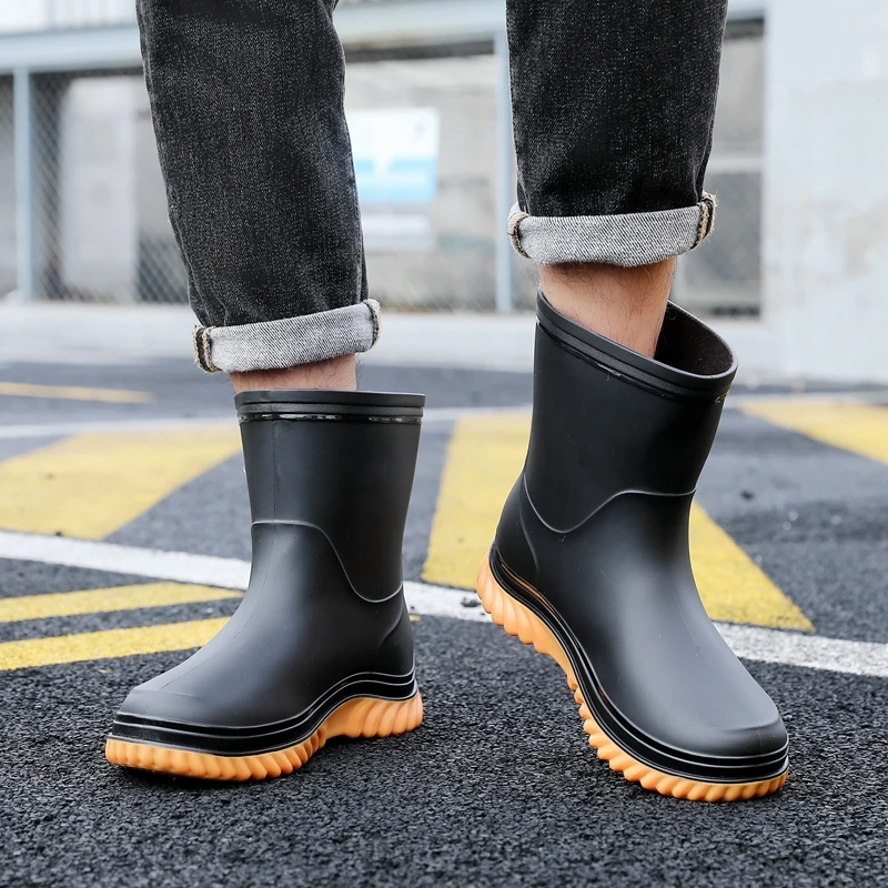 おしゃれなミッドカーフレインブーツ メンズ アウトドア フィ - Fishing Boots のレビューと価格