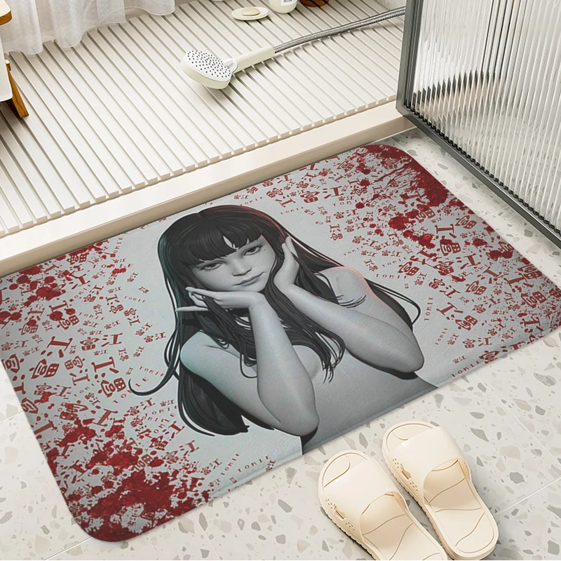 Bathroom Foot Mat Junji Ito Custom Doormat Entrance Door Bedroom Rug Kitchen Living Room Floor Carpet Anti Slip Home Decor Items