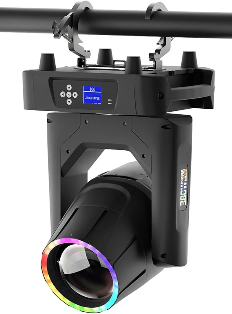 380W 19R IP65 Waterproof Moving Head Stage Light, 17 Gobos 14 Colors DMX512 Beam Wash Strobe Light for Disco Party