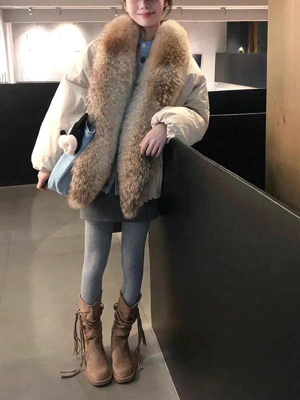 

Модная универсальная свободная парка в корейском стиле с воротником из искусственного меха, утепленная, с длинными рукавами, новая теплая женская верхняя одежда