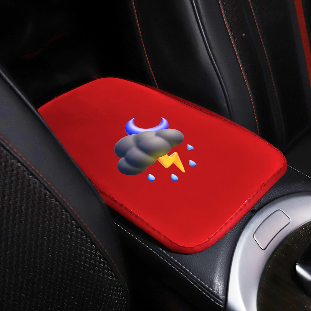 Planet Colored Leather Laser Printed Car Center Console Cushion Car Armrest Seat Box Protective Cover Suitable For Most Cars