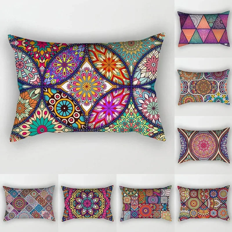 

Vintage Ethnic Pattern Pillowcase Decor Sofa Bed Home Rectangular Mandala Cushion Cover