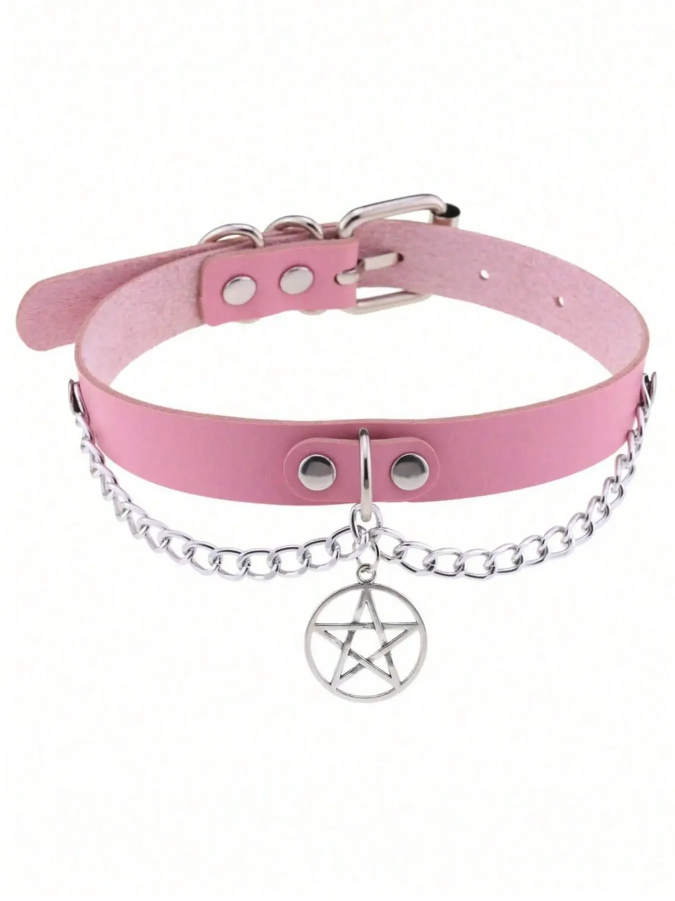 Women's Gothic Style Adjustable PU Leather Collar, Fashionable Heart & Spikes Decor Choker Necklace for Party, Daily Clothing Decor, Trendy All-match & Exquisite Costume Jewelry for Gift, Fashionable Jewelry Accessories