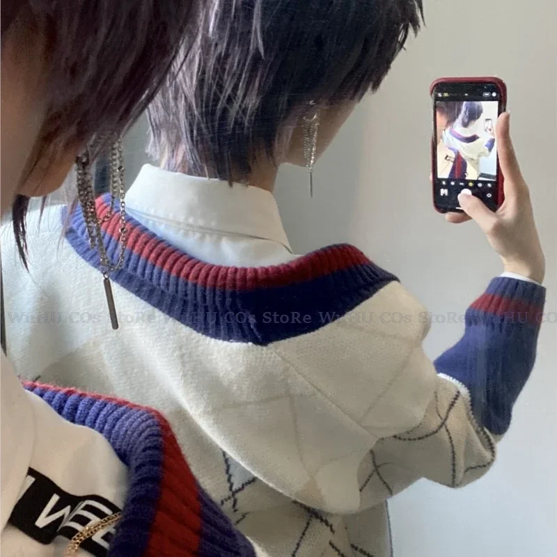 Love And Deepspace Xavier Rafayel Cosplay Qiyu Rafayel Sweater Cosplay Rafayel Wig Lenese Women Men Halloween Cosplay Suit