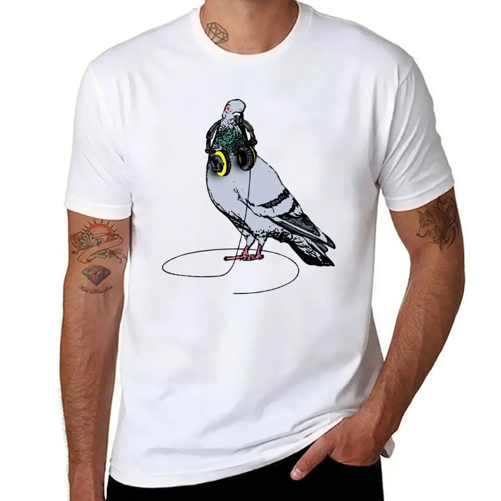 Techno Pigeon T-Shirt vintage clothes quick-drying Short sleeve tee men Anime Graphic T-shirts for Men Clothing Women Tees