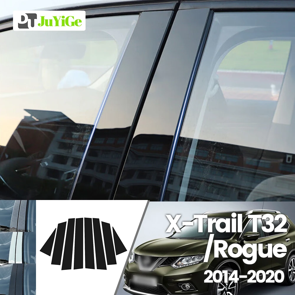 

For Nissan X-Trail X Trail T32 Rogue 2014-2020 2015 Bright Black Carbon Fibre Window Door B C Sticker