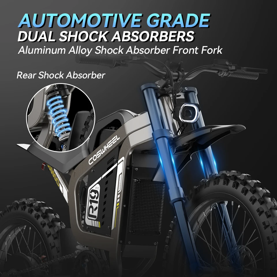 COSWHEEL R19 Electric Motorcycle 72V 40Ah 9000W Mountain Off-Road Electric Bike Adult Ebike All Terrain E-Motorcycle image 7