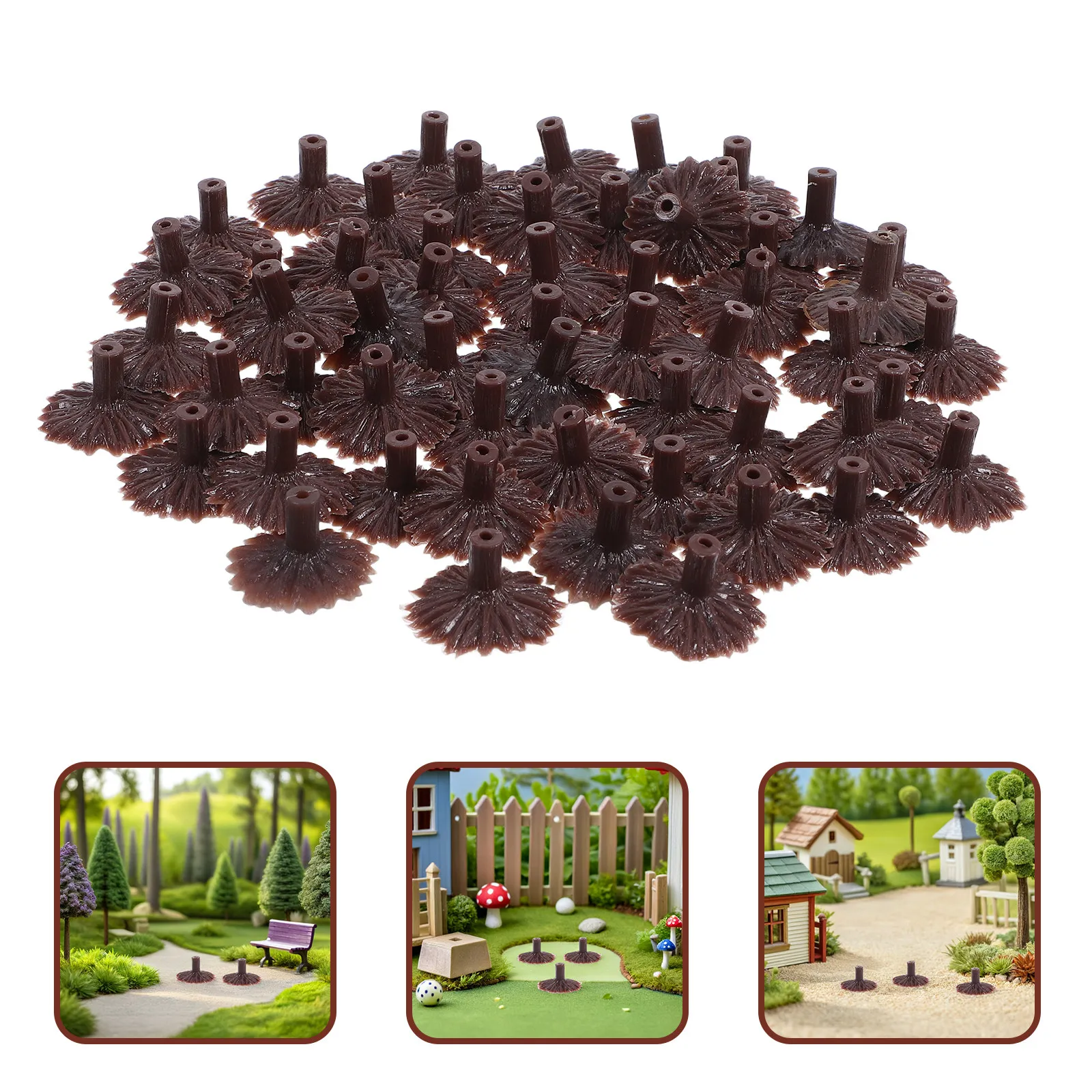 

50Pcs Diorama Tree Base Replacement for Miniature Flower Trees Railroad Scenery Architectural Models Realistic Detail Adjustable