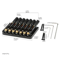1x Black 7 Strings  Guitar Bridge Saddle Headless  for Headless Guitar Parts & Accessories