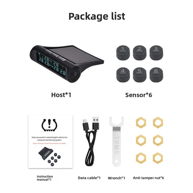 Sensor Power Real-Time Monitoring Air Pressure Safety Truck Tire Pressure Monitor External Truck Tire Pressure Display