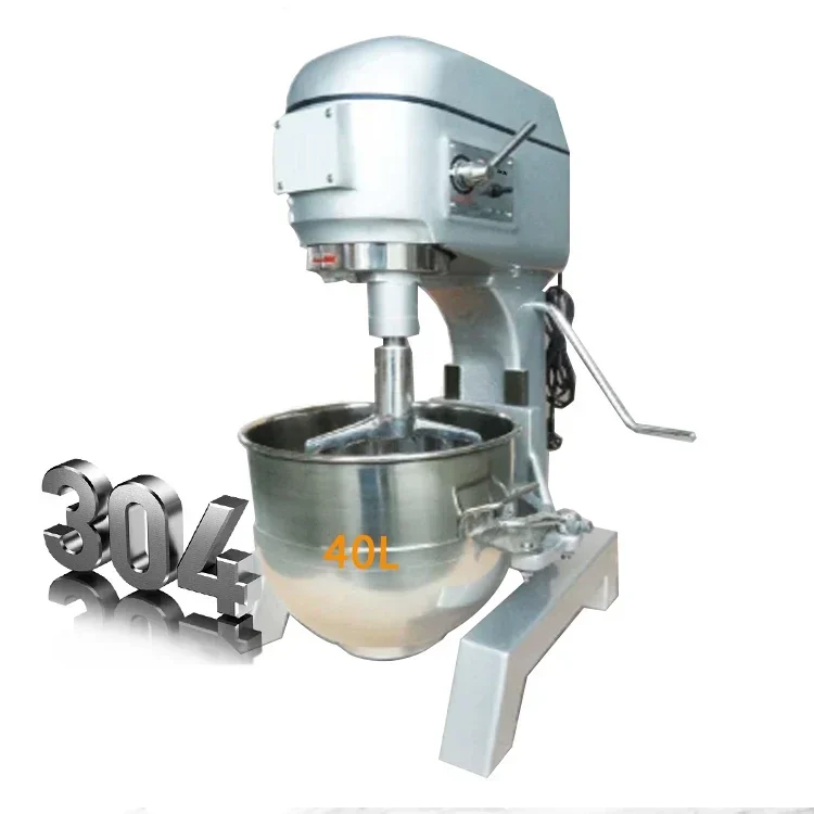 Heavy Duty 40L Commercial Bakery Equipment 3 Speed Adjustable 40kg Planetary Bread Dough Mixer for Wheat Flour Milk