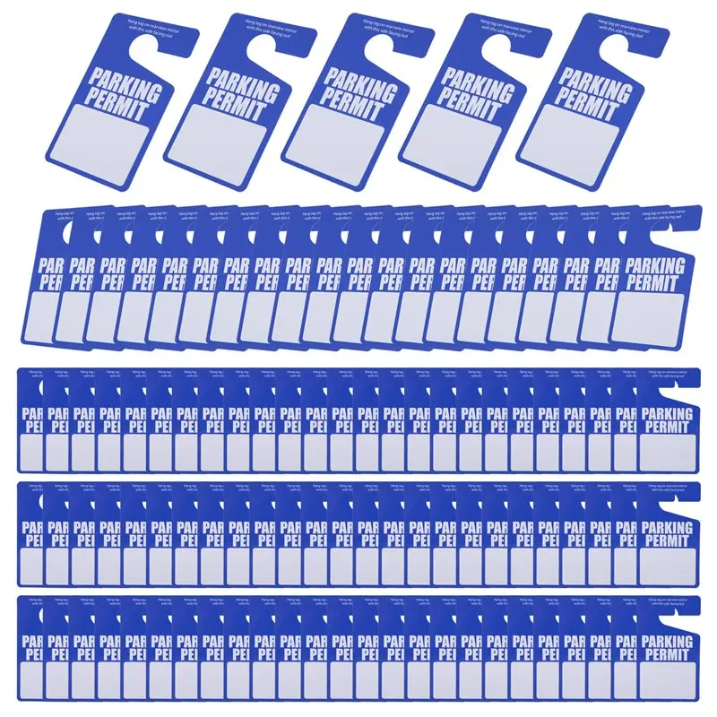 X64A-Parking Permit Hang Tags 100-Pack 3 X 5 Inch PVC Plastic For Car Rear View Mirror Placard