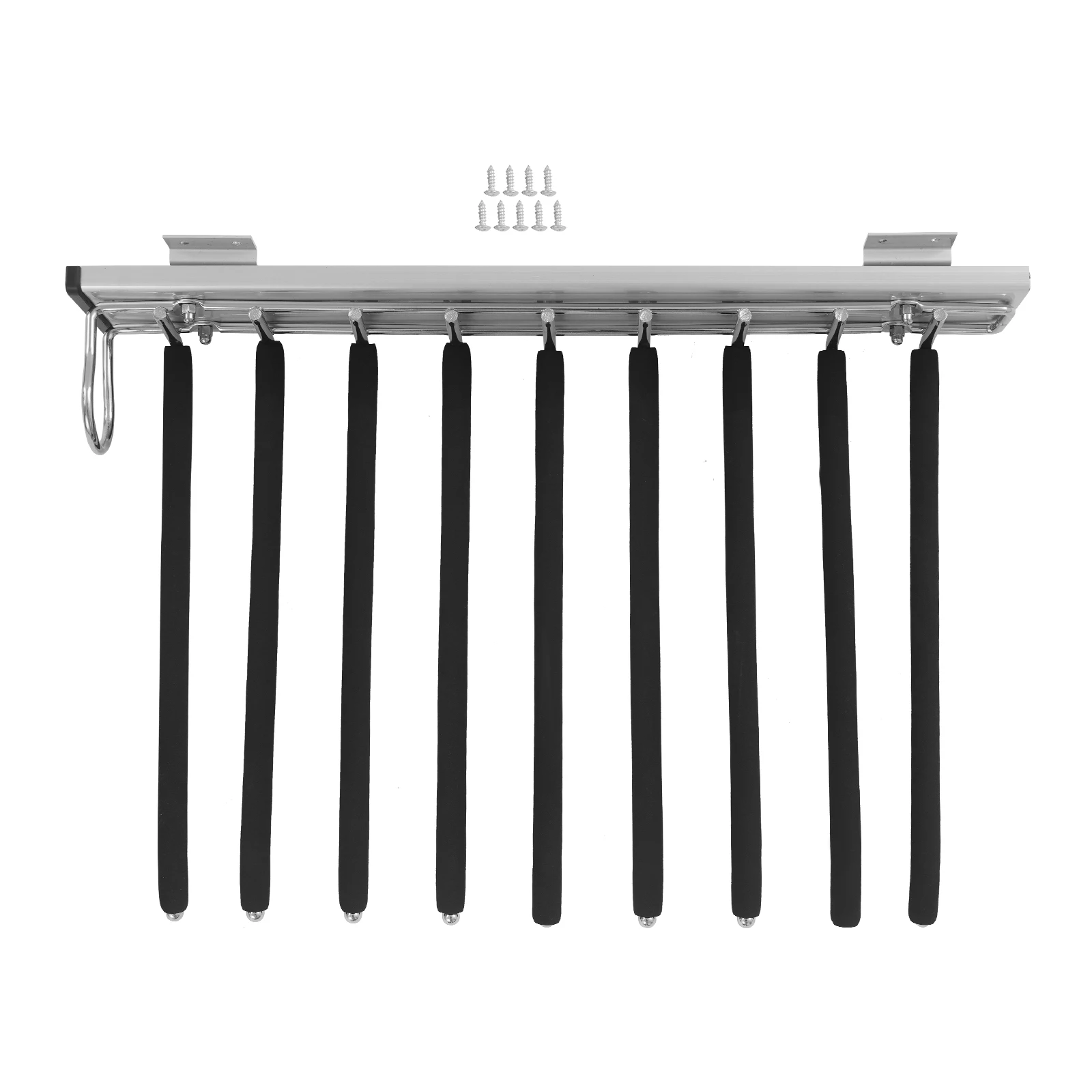 Estante Extraíble para Pantalones con Montaje Lateral Derecho, Organizador de Armario para Pantalones con 9 Brazos Retráctiles, Ahorra Espacio