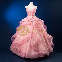 Glinda Cosplay Costume Glinda Pink Wedding Dress Suit Top Skirt Women Halloween Party Outfit