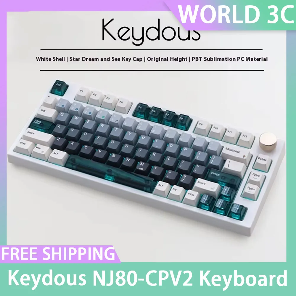 

Механическая клавиатура Keydous NJ80-CPV2, 3 режима, магнитный переключатель, игровая клавиатура для киберспорта RT0.01 мм, SNAP, офисные аксессуары для ПК на заказ