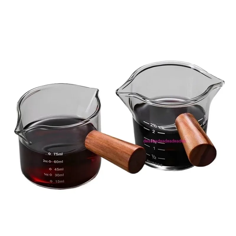 

Glass small milk coffee cup with graduated measuring espresso ounce cup