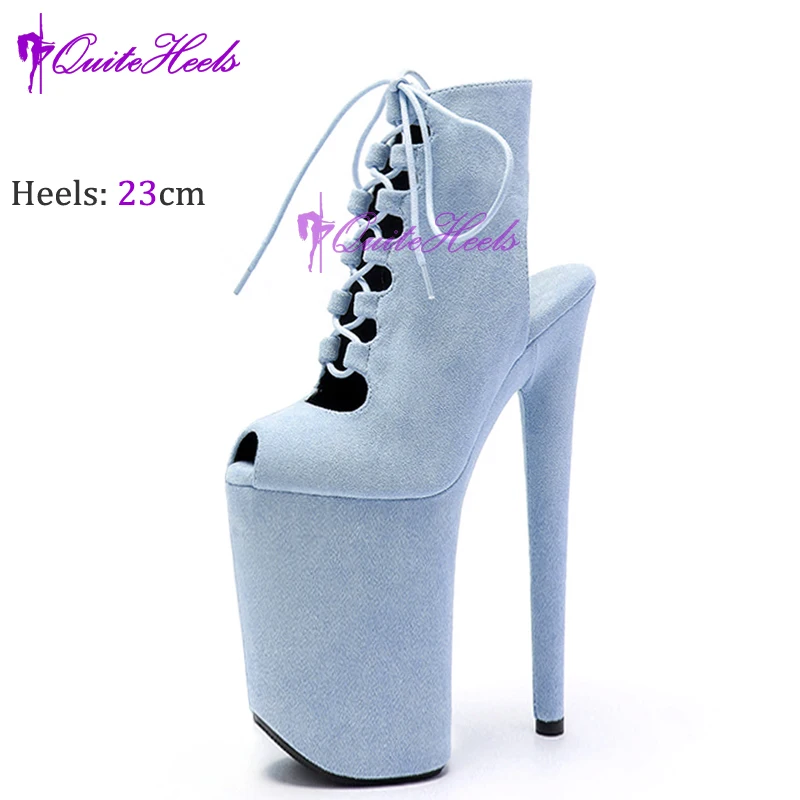 New Luminous 23CM/9Inch Gladiator Women Ankle Boots Sexy Fetish Exotic Stripper Heels Platform  Pole Dance Roman Shoes