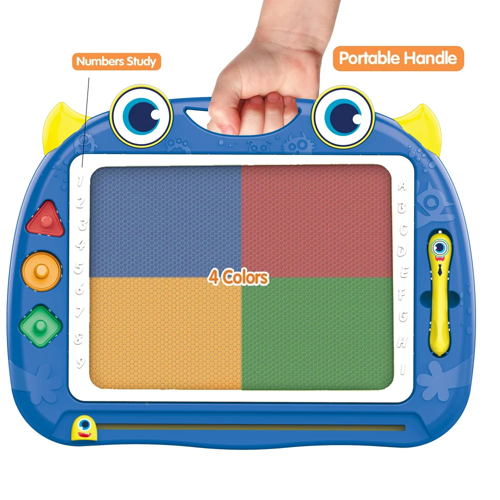 Tablero de dibujo magnético para niños, tablero grande para garabatear con cuentas magnéticas y bolígrafo, juguetes educativos de dibujo Montessori, regalo