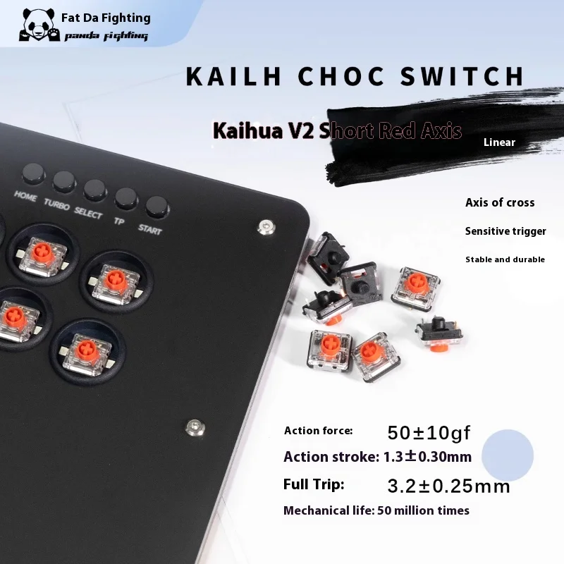 20pcs Customized Hitbox Panda Switch Full POM Low Profile Switch Wizard Ghost Kailh V1/V2 Mechanical Keyboard Linear Low Axis