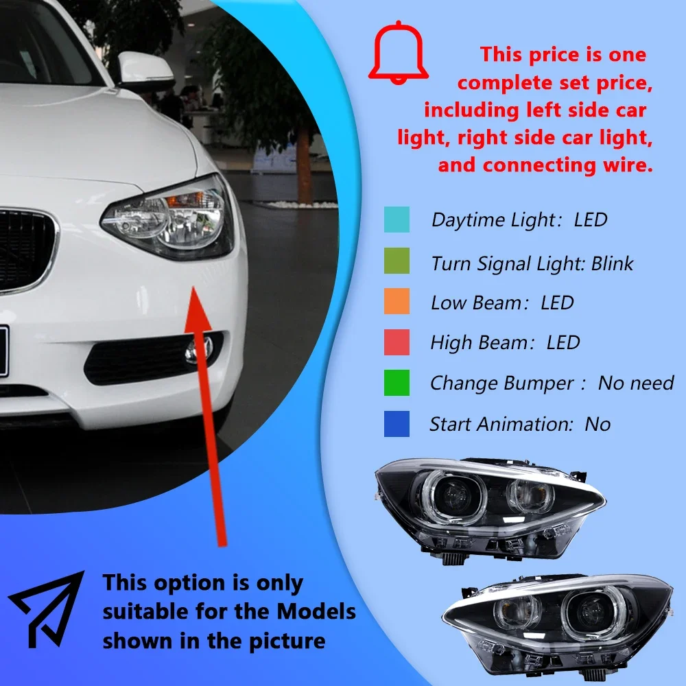 Voor BMW 1 Serie F20 118i 120i 125i 128i 130i 2012-2015 Jaar Upgrade LED Auto Koplamp Montage dual Projector Lens Accessoires