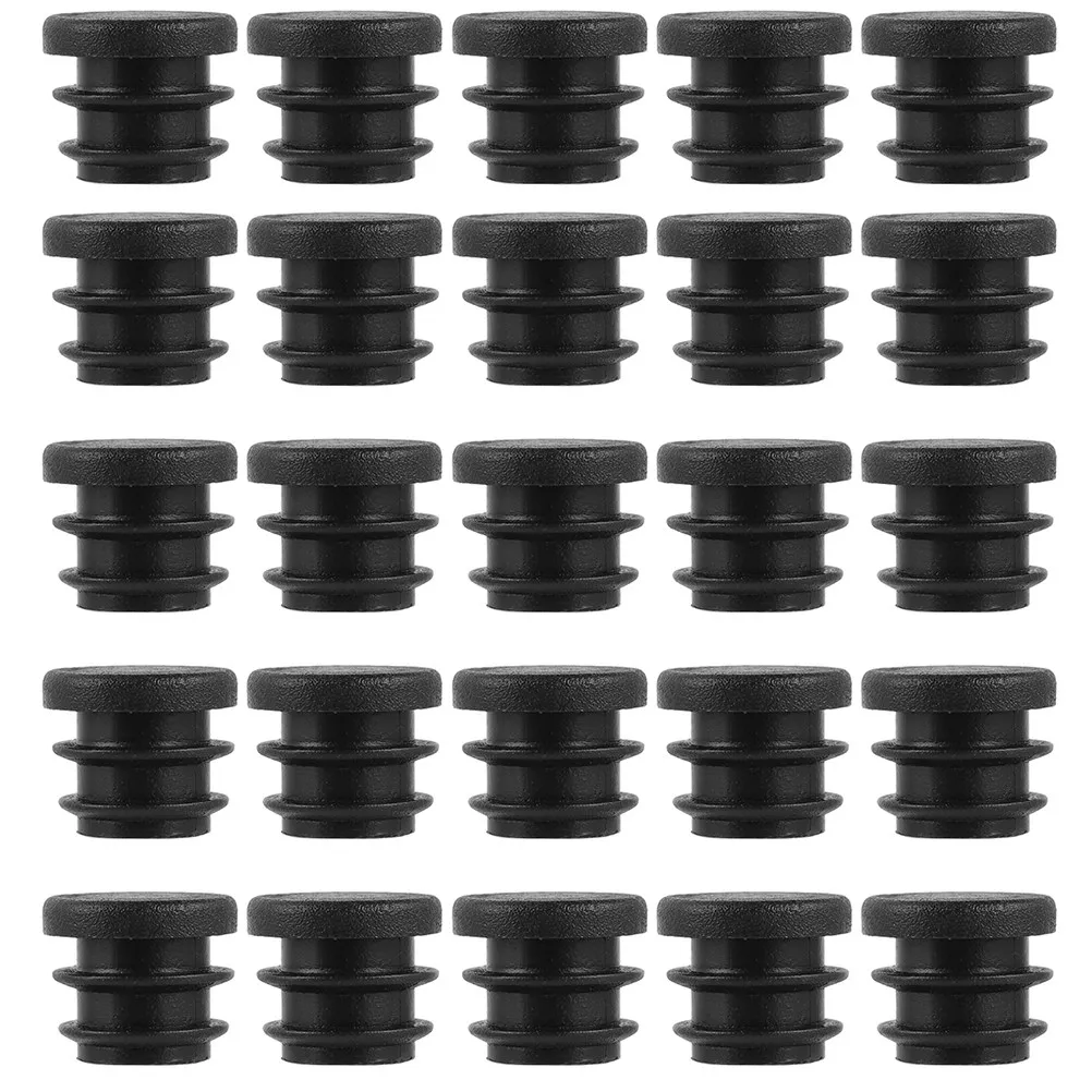20mm Round Plastic Furniture Leg End Caps 100 Pack Tube Plugs Cover Inserts for Chair Table Feet