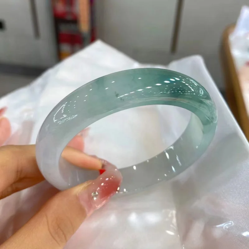 

Certified Natural AA high Icy Myanmar Jade jadeite bracelets bangle 58MM