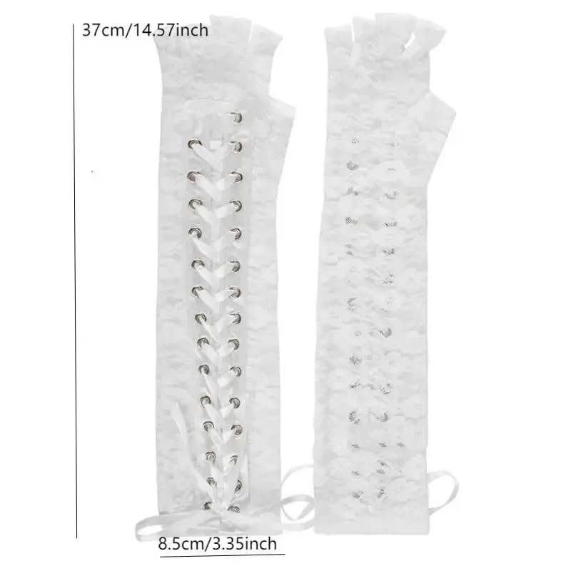 إمرأة مثير طول الكوع فاسق أصابع الذراع أدفأ القوطي الأسود تأثيري اكسسوارات شبكة صيد السمك شبكة قفازات الدانتيل الطرف