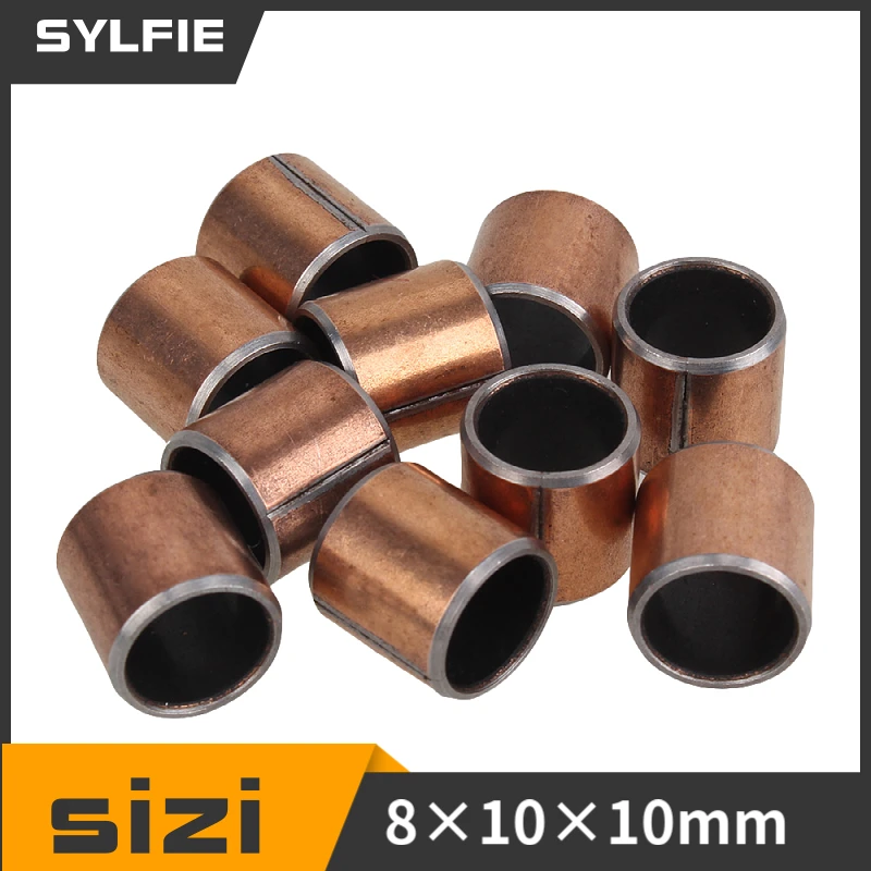 SF-1 Bronze-Buchsenlager, 8 mm x 10 mm x 10 mm, Buchsenmotor-Getriebehülse, 10 Stück