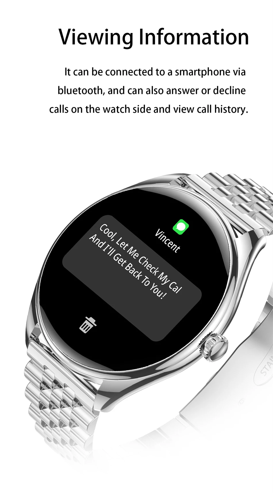 Neue ultradünne Smartwatch für Herren, AMOLED 3D-Bildschirm, immer aktuelles Zifferblatt, Sport, Fitness, wasserdicht, Herzfrequenz, Bluetooth-Anruf, Smartwatches – Detail 10