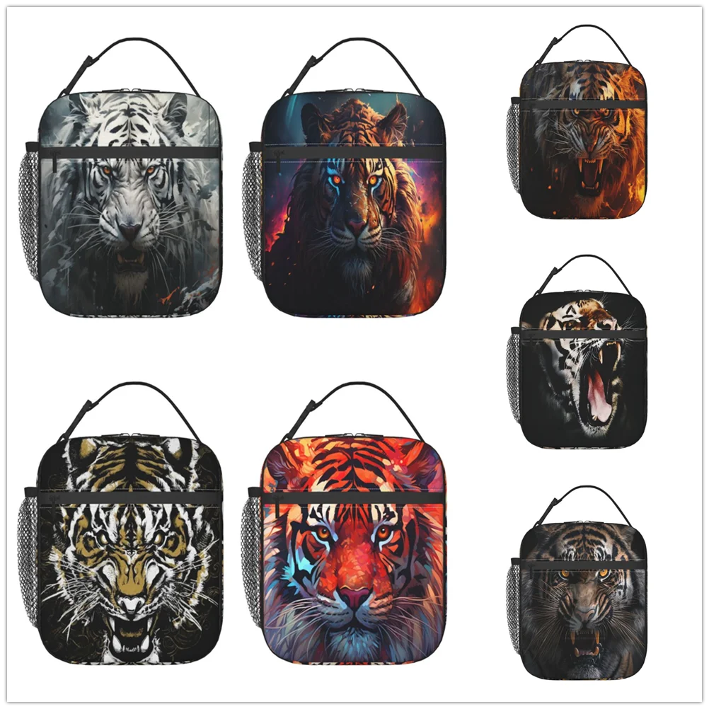 

Fierce tiger animal lunch bag Female Male Office Student bento Storage Insulated bag thickened insulated bento bag