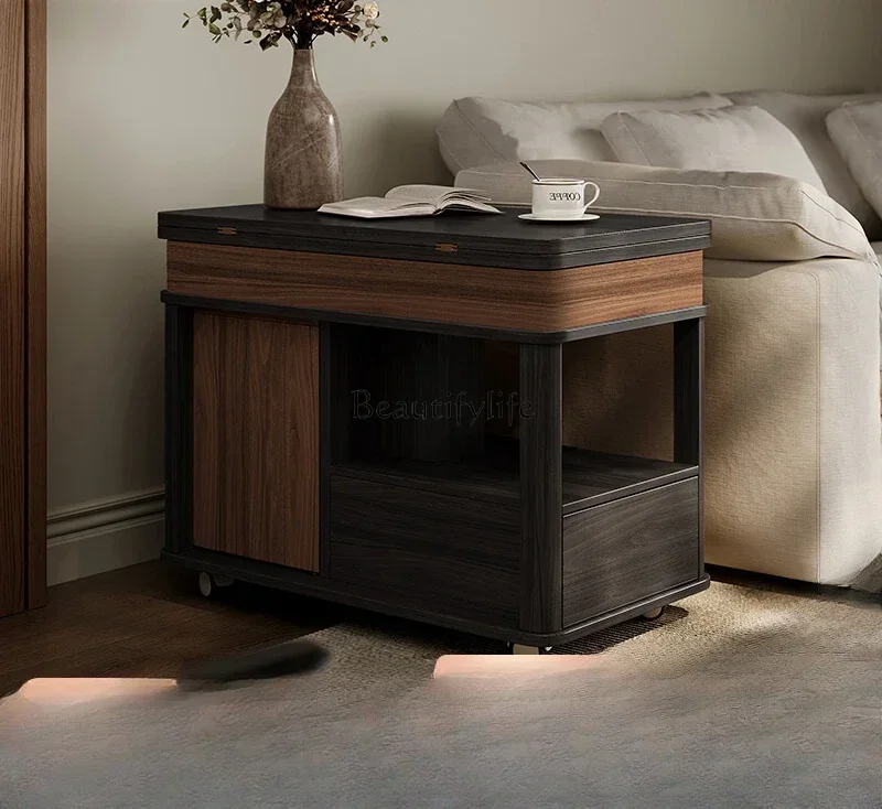 

ls 18-*Couch side multi-functional light luxury tea table folding household living room movable solid wood coffee table