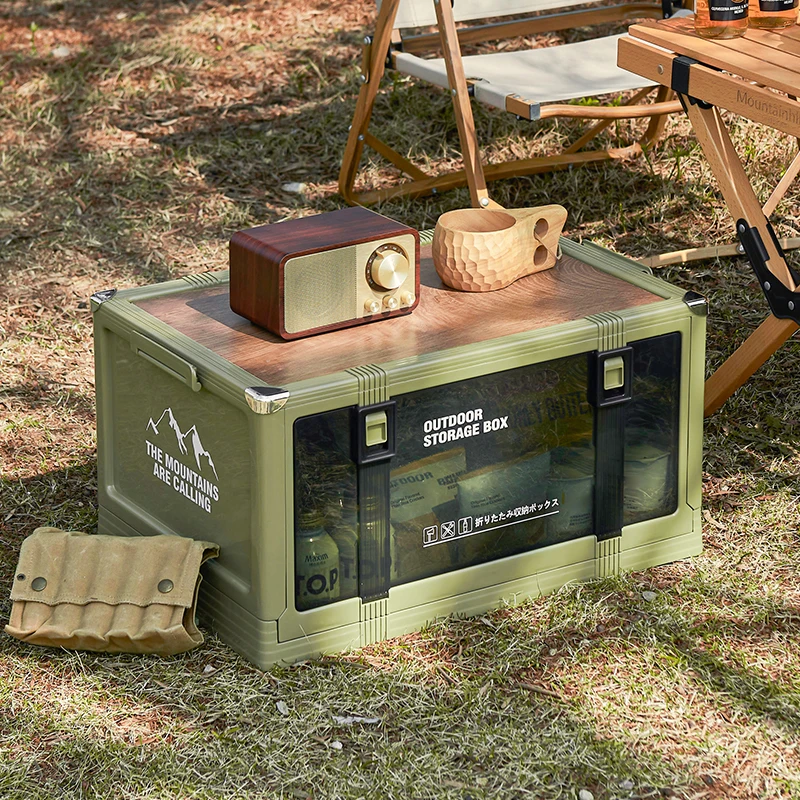 صندوق تخزين قابل للطي من UFORU، منظم صندوق سميك متعدد الطبقات مع غطاء - مثالي لتخزين السيارات والتخييم والنزهات