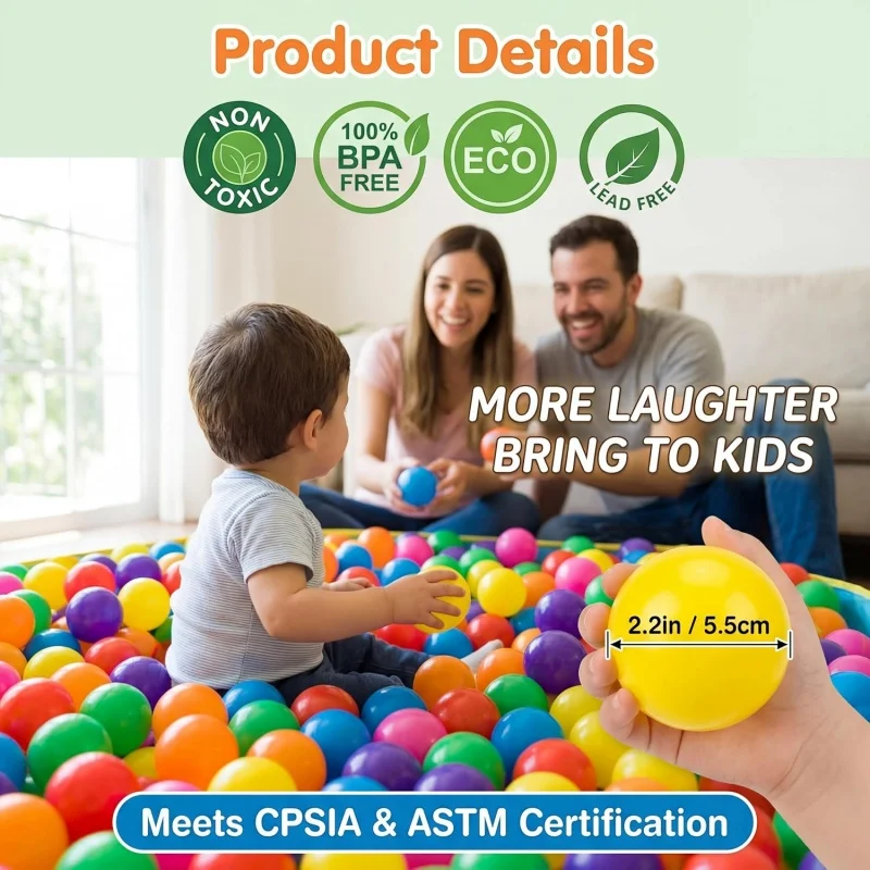 Ball Pit Balls for Toddlers BPA Free Crush Proof Plastic Toy Balls Children's Pool Water Toys Macaron Ocean Balls for Play Tent