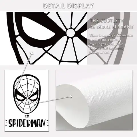 Wall Art Canvas Painting Bat Comic Black White Superhero Movie Nordic Posters And Prints Boy Kids Pictures Baby Kids Room Decor