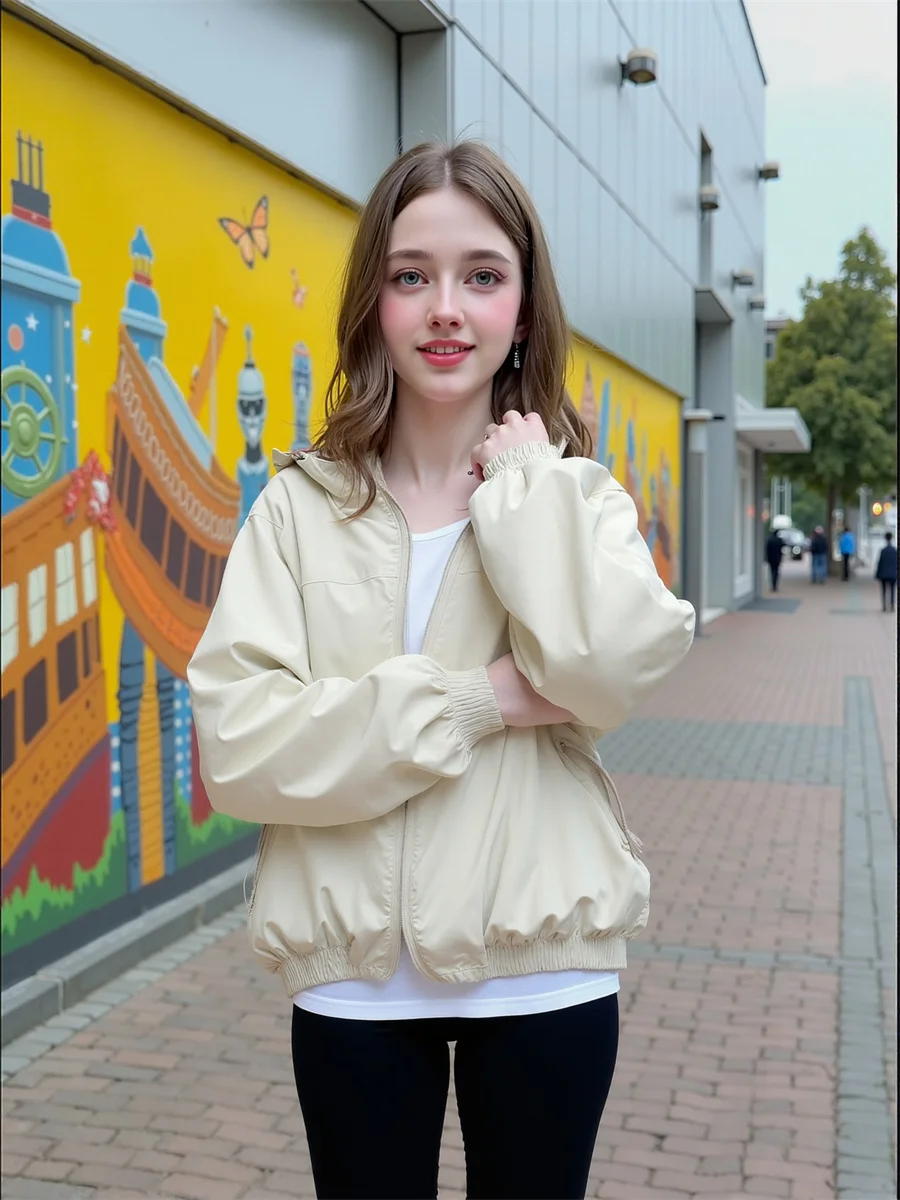 

Hooded Zipper Loose Jackets Aesthetic Top Women Spring Tassels Cropped Beaching Woman's Decorative Casual Comfortable Vibe Daily