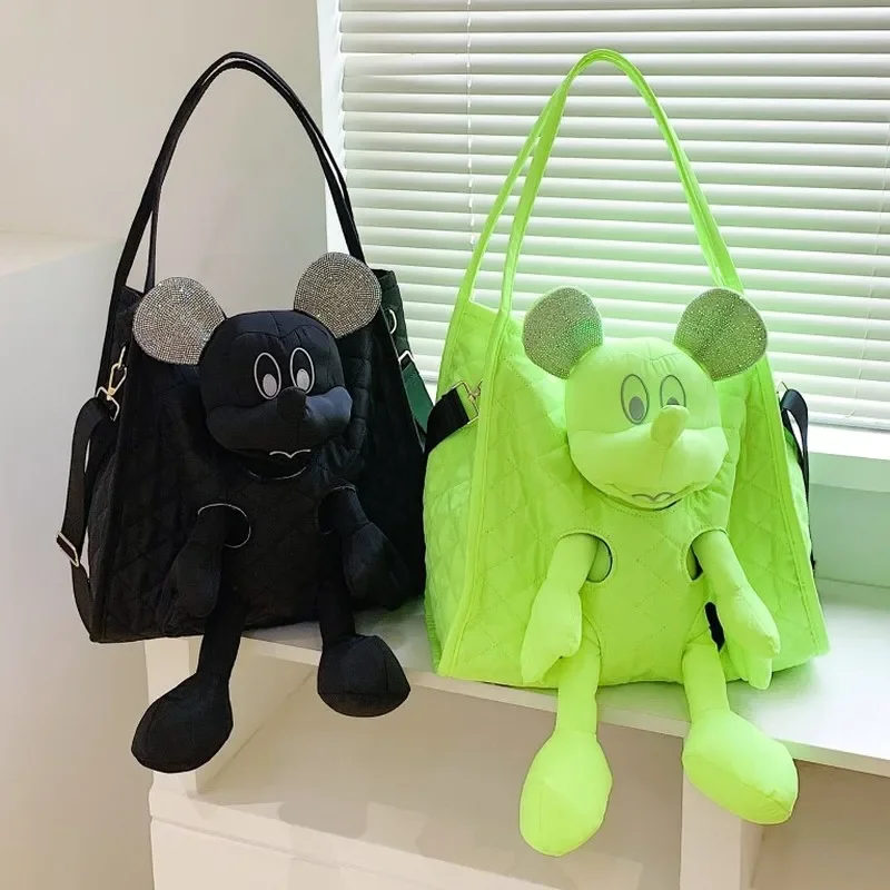 

New Disney Mickey Doll Handbag Cartoon Cute Women's Bag Large Capacity Fashion Trend Women'Travel Handbag Storage Bages